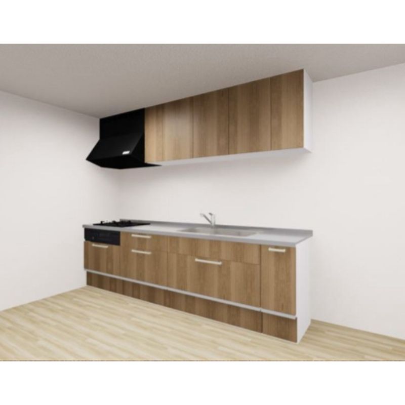 クリナップ システムキッチン ラクエラ I型 間口2550mm スライド収納