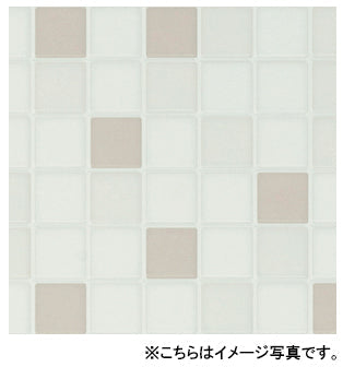 日本デコラックス モザイコ ヴァンサンク(25mm角タイル柄)<br>キッチンパネル(バスルーム・サニタリー・トイレスペース兼用)<br>GX-3310VA エンボス仕様 シナモンベージュ<br>●サイズ3mm×910mm×2420mm (3×8版)<br>●3mm厚で凸凹感を演出