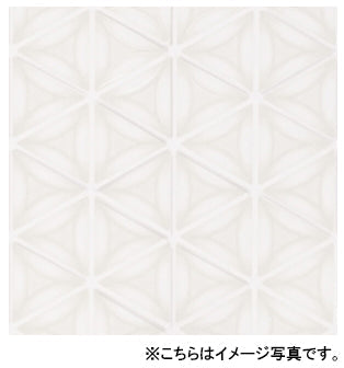 日本デコラックス モザイコ フルール(三角形タイル柄)<br>キッチンパネル(バスルーム・サニタリー・トイレスペース兼用)<br>GX-3743FL エンボス仕様 コットンアイボリー<br>●サイズ3mm×910mm×2420mm (3×8版)<br>●3mm厚で凸凹感を演出