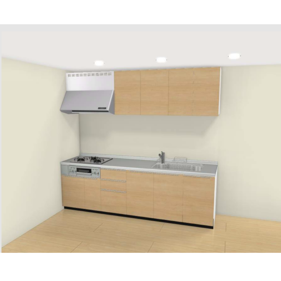 LIXIL システムキッチン シエラS I型 間口2550mm 開き扉 扉グループ2