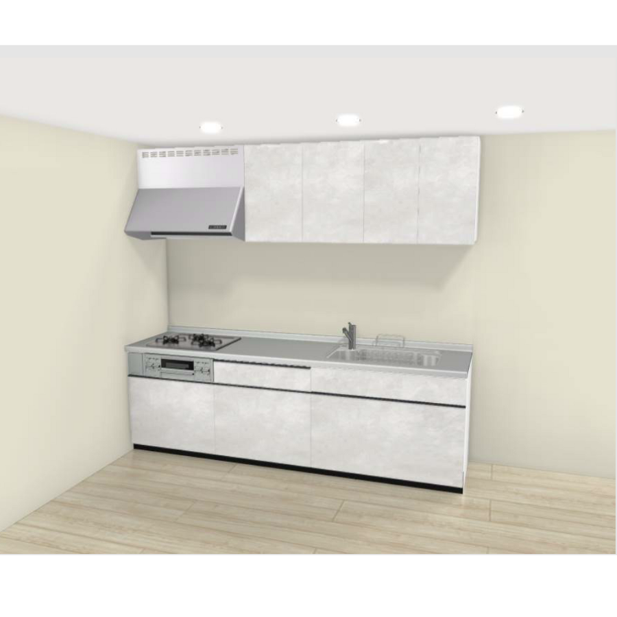 LIXIL システムキッチン シエラS I型 間口2550mm 基本プラン収納 扉