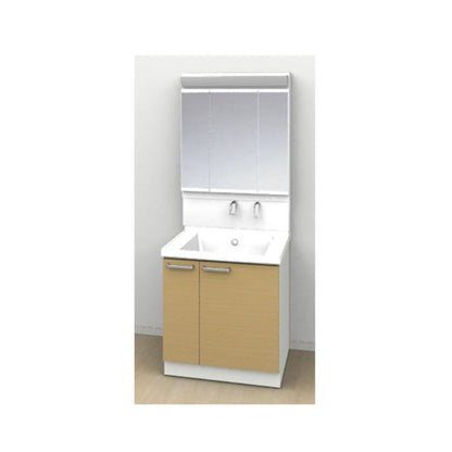 TOTO 洗面化粧台 サクア(SAQUA)<br>●間口750mm<br>●片引出しタイプ<br>●三面鏡<br>●エアインスウィング水栓ハンドシャワー式<br>LDSWB075_J_E_1_+LMWB075_3___2G