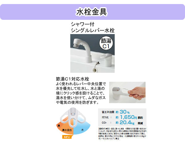 クリナップ 洗面化粧台 BGAシリーズ<br>●間口750mm<br>●開き扉タイプ<br>●一面鏡<br>●シングルレバーシャワー水栓<br>BGAL75TNTVW__+M-_751GAEH