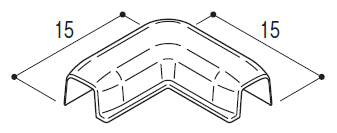 フクビ化学工業 あんから用部材<br>●小口隠し見切R出隅<br>●規格：15mm×15mm<br>●1ケース4個入り<br>●KKMRD_