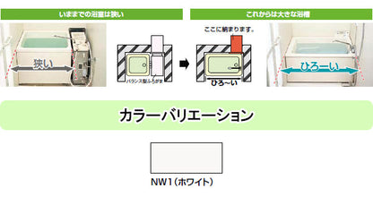 ★緊急値下げ★INAX 一般浴槽 ホールインワン専用浴槽<br>●1100サイズ<br>●1方全エプロン(据え置きタイプ)<br>PB-1122VWAL/NW1 左排水<br>PB-1122VWAR/NW1 右排水