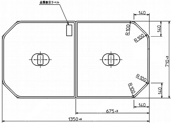 TOTO 浴室関連器具 ふろふた<br>●1350×710mm <br>PCF1410R#NW1<br>風呂ふた・風呂フタ・フロフタ