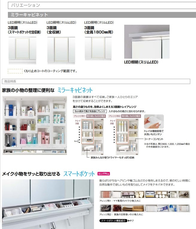 【激安60％オフ!!期間限定1/31まで】 リクシル 洗面化粧台 クレヴィ 奥行500タイプ 間口1000mm 引出タイプ 3面鏡LED照明 LIXIL Crevi