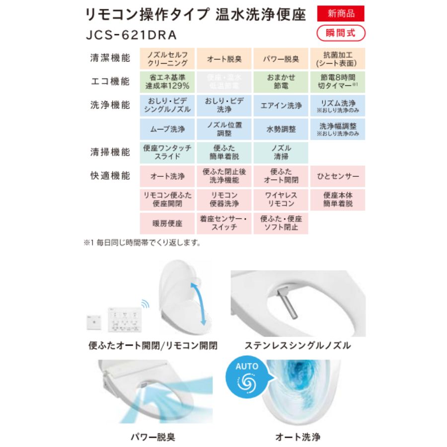 ジャニス トイレ キュアーズコア 温水洗浄便座 本体操作 床排水:排水芯305～435mm リフォーム対応 SC8250-RGB_ST6050-0EN_JCS-230ENN