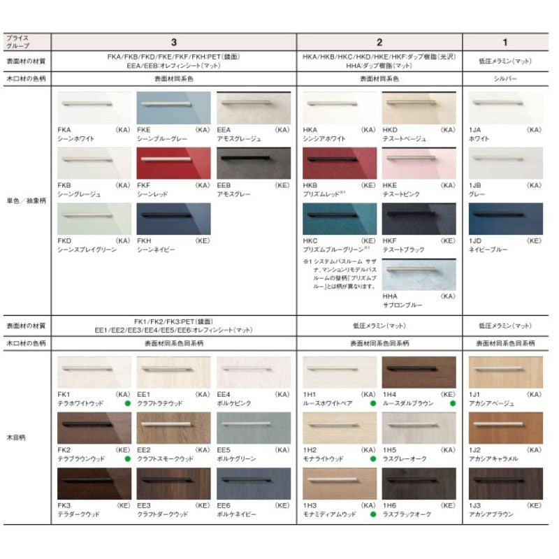 TOTO システムキッチン ミッテ(mitte) I型 間口2850mm 扉カラー:プライスグループ1(全9色) スライド収納プラン シロッコファン IHクッキングヒーターセットプラン品番:KPS2850SAA