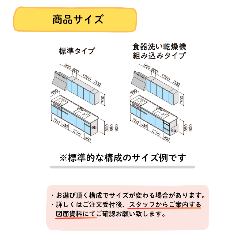 イクラマン様 リクエスト クリナップ システムキッチン ラクエラ I型 間口2850mm 開き扉 扉