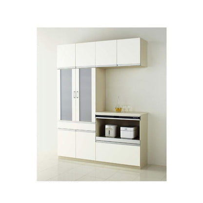 クリナップ ラクエラ カップボード(食器棚)<br>●扉カラー・シンシアシリーズ<br>●間口1200mm×奥行き450mm×高さ2360mm<br>●カップボード＋ハイフロアカンター家電収納庫