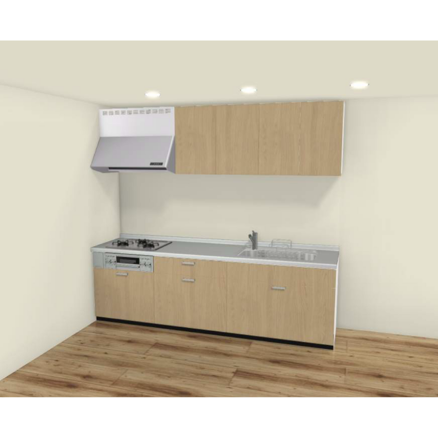 2026年モデル LIXIL システムキッチン シエラ I型 間口2600mm 引き出し(トレーボード)プラン収納 扉グループ1 カスタムプラン リクシル