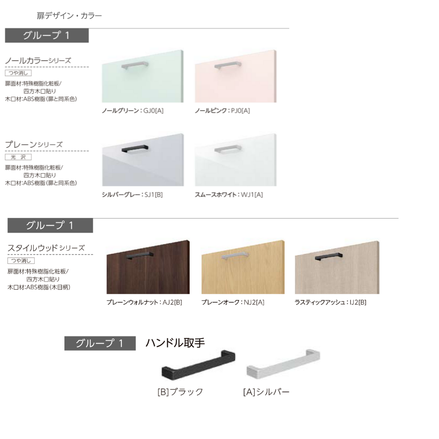 LIXIL システムキッチン シエラS I型 間口1800mm 開き扉 扉グループ1