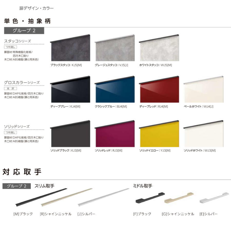 LIXIL システムキッチン シエラS I型 間口2550mm 基本プラン収納 扉グループ2 カスタムプラン