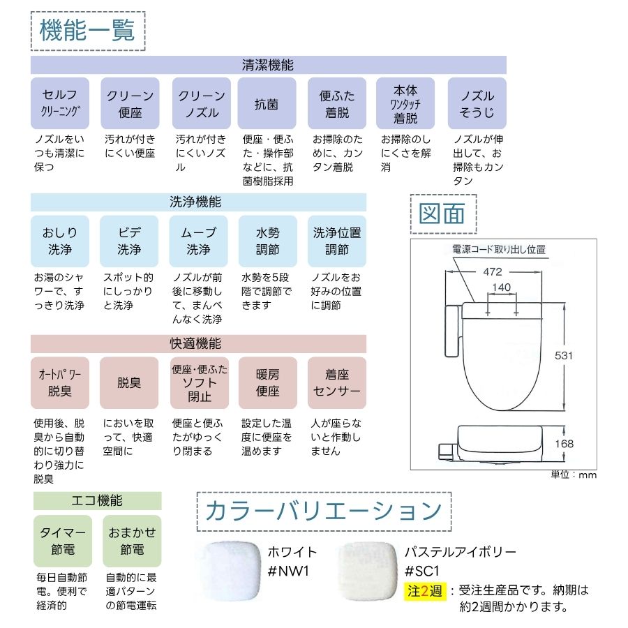 TOTO ウォシュレットBV TCF2224E 温水洗浄便座 オートパワー脱臭タイプ 瞬間式