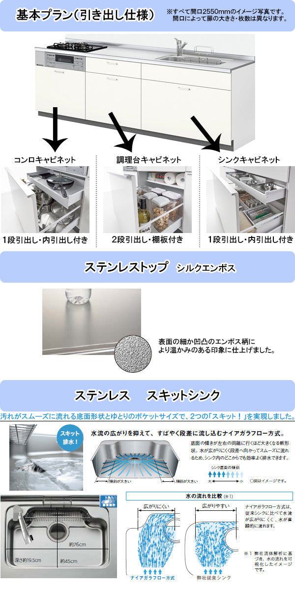 LIXIL リクシル システムキッチン シエラS I型 間口3000mm LIXIL リクシル システムキッチン シエラS I型 間口3000mm